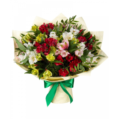 Букет «Теплые чувства» – разноцветные альстромерии с нежным посылом Усолье-Сибирское Иркутская область