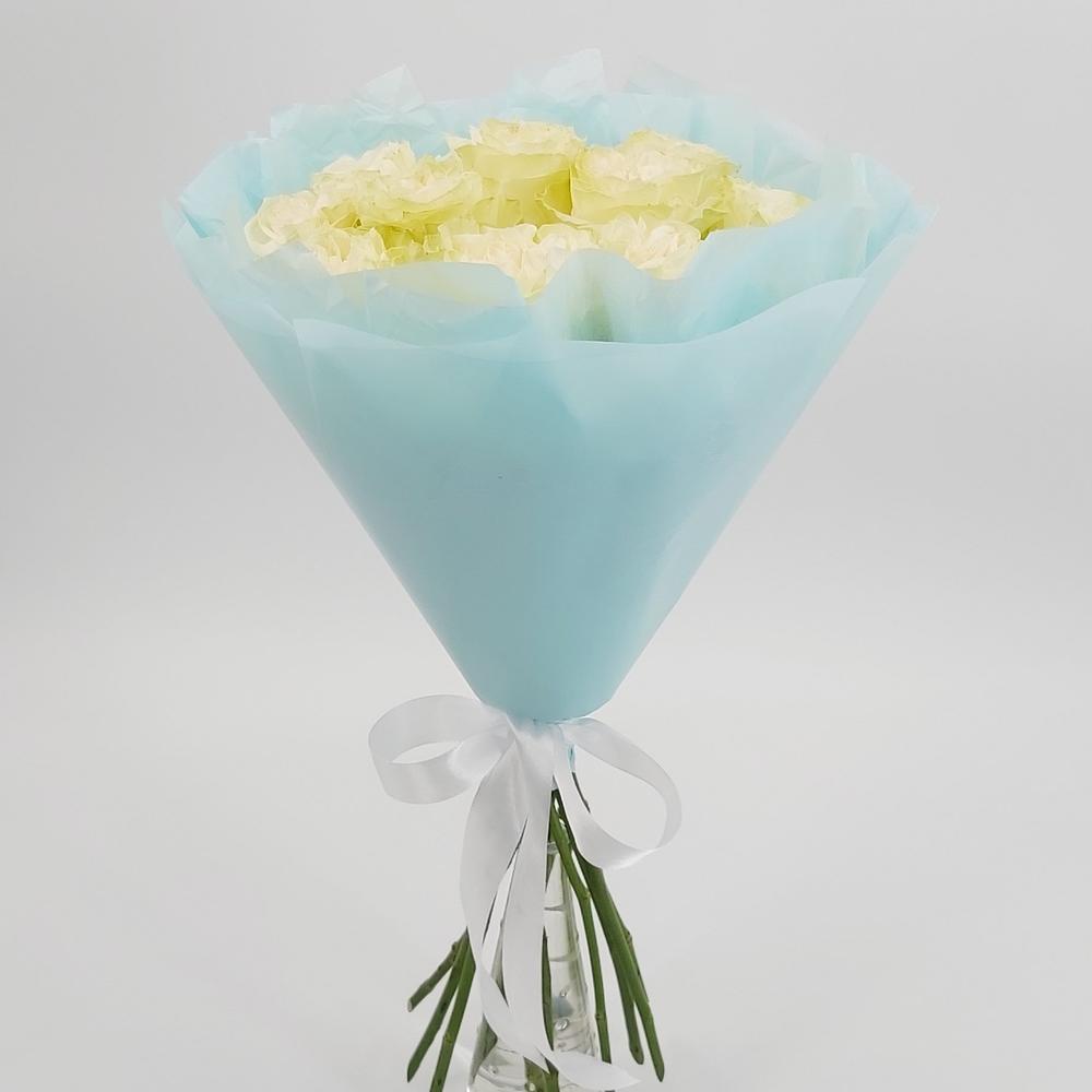 Букет «Кружевное облачко» – 11 белоснежных роз в нежной упаковке Усолье-Сибирское Иркутская область