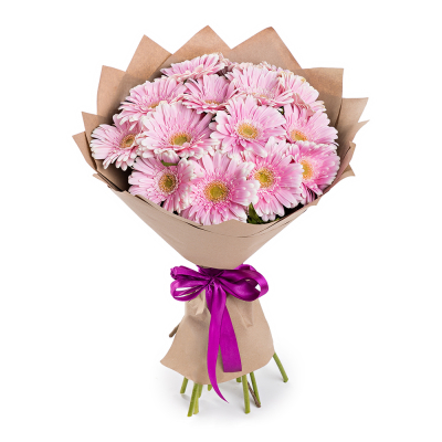 Нежный букет из 15 розовых гербер – воплощение трогательных чувств Усолье-Сибирское Иркутская область