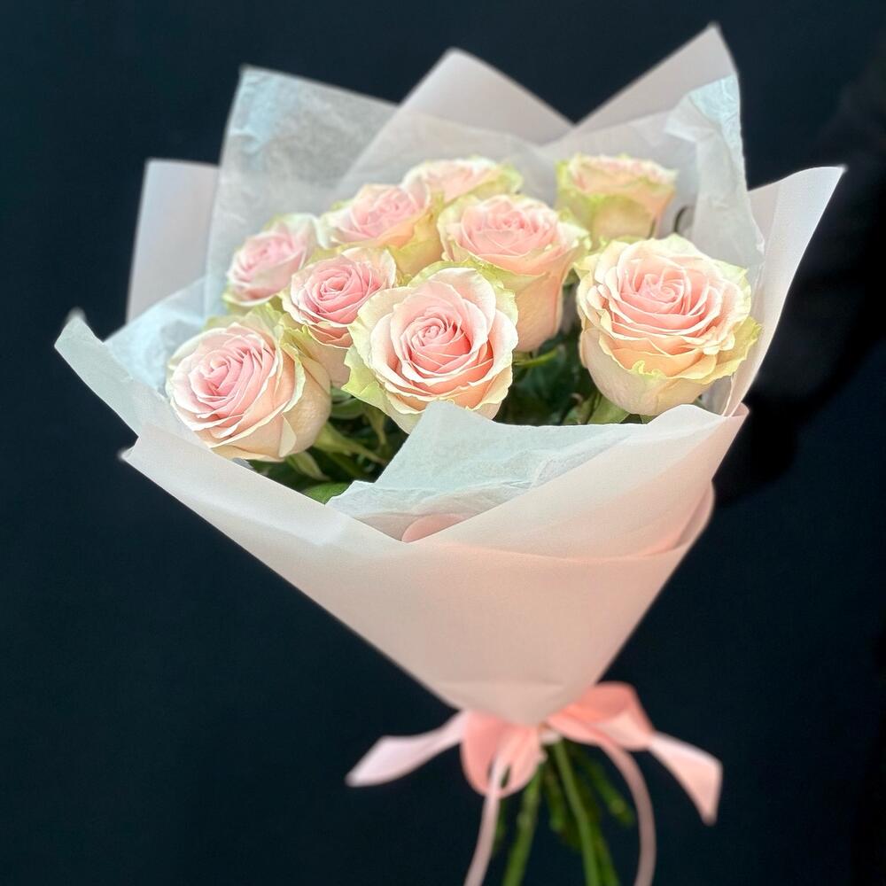 Букет из 9 розовых роз – нежность в каждом лепестке Усолье-Сибирское Иркутская область