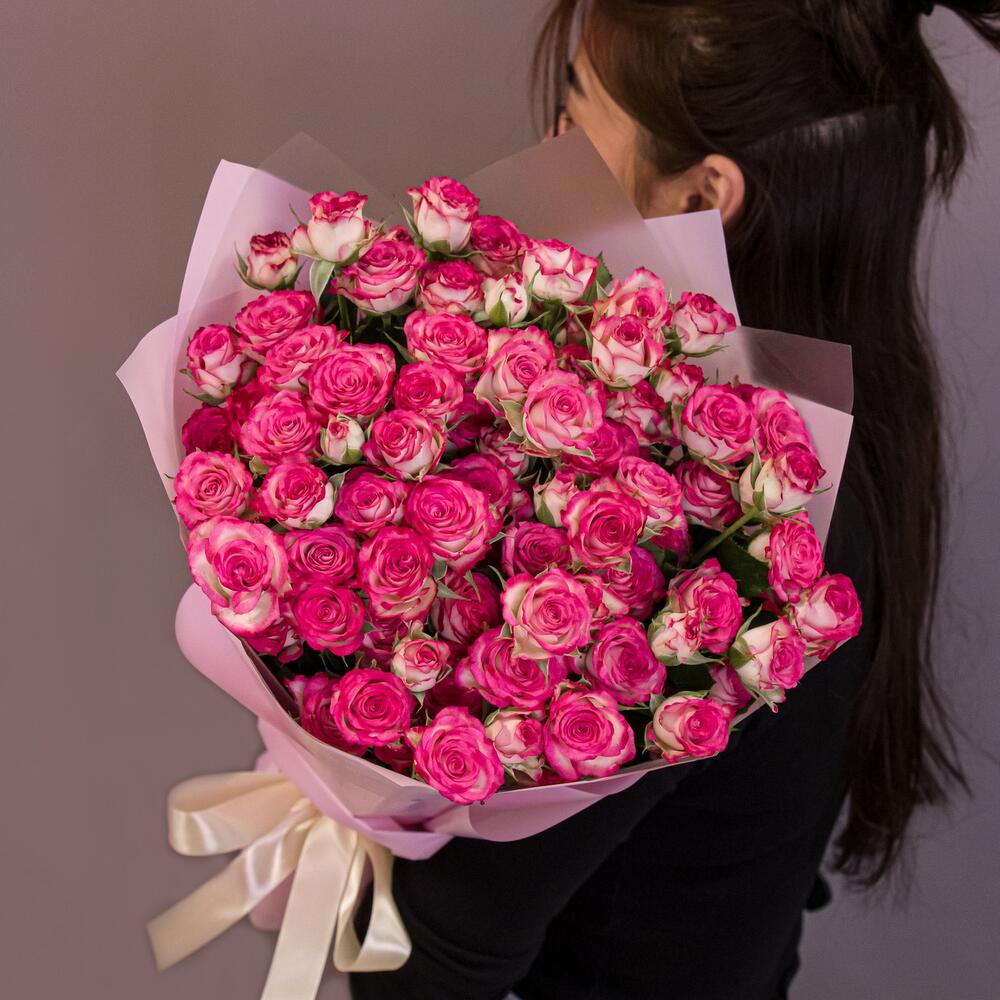 Букет «Розовый бум» – пышные кустовые розы в нежно-розовых тонах Усолье-Сибирское Иркутская область
