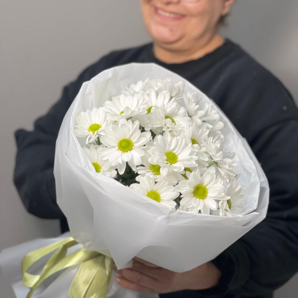 Букет «Ромашковый» – нежные белые хризантемы в деревенском стиле Усолье-Сибирское Иркутская область