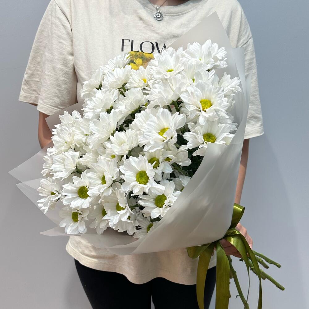Букет «Летнее настроение» – свежесть белых хризантем Усолье-Сибирское Иркутская область