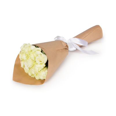 Букет из белых роз в крафте Усолье-Сибирское Иркутская область