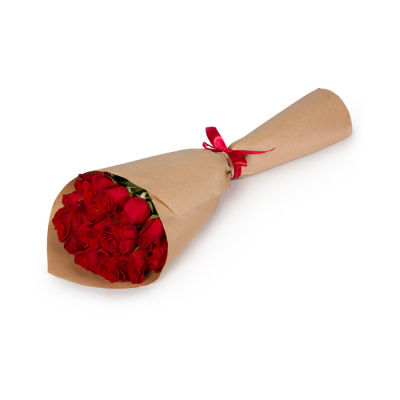Букет из красных роз в крафтовой упаковке Усолье-Сибирское Иркутская область